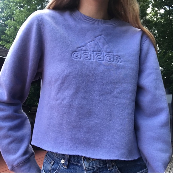adidas Tops - Purple Adidas cropped crewneck